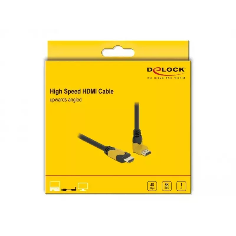HDMI kabelis DeLOCK 86988 1 m HDMI Type A Standard juodas geltonas