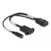 DeLOCK HDMI kabelis 4K 60 Hz su DC maitinimu 2,1 x 5,5 mm 0,30 m montuojamas panele