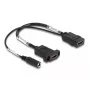 DeLOCK HDMI kabelis 4K 60 Hz su DC maitinimu 2,1 x 5,5 mm 0,30 m montuojamas panele