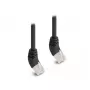DeLOCK RJ45 tinklo kabelis Cat.6A S/FTP 45° į viršų kampuotas 3 m juodas