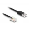 DeLOCK RJ50 į USB 2.0 Type-A spiralinis kabelis 2 m juodas