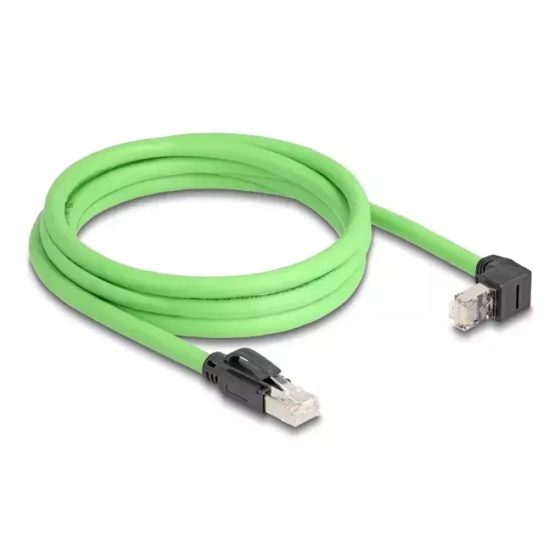 Tinklo kabelis DeLOCK RJ45 Cat.6A kištukas-kištukas aukštyn kampuotas 2 m žalias