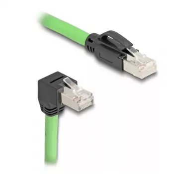 Tinklo kabelis DeLOCK RJ45 Cat.6A kištukas-kištukas aukštyn kampuotas 2 m žalias