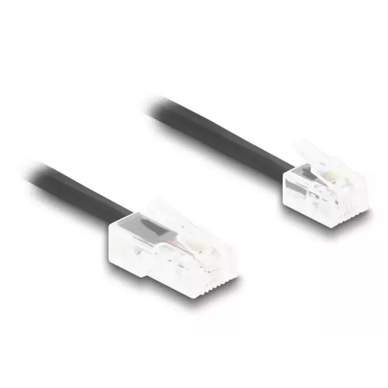 “DeLOCK” telefono kabelis 10 m, juodas, RJ-11 / RJ-45