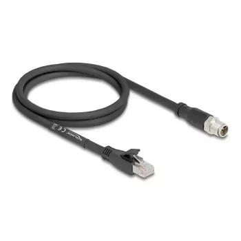 Tinklo kabelis DeLOCK 80577 M12 į RJ-45 Cat5e 1 m juodas