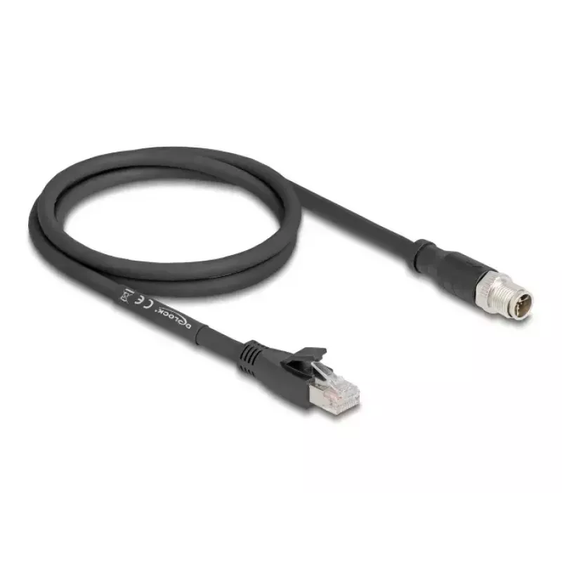 Tinklo kabelis DeLOCK 80577 M12 į RJ-45 Cat5e 1 m juodas