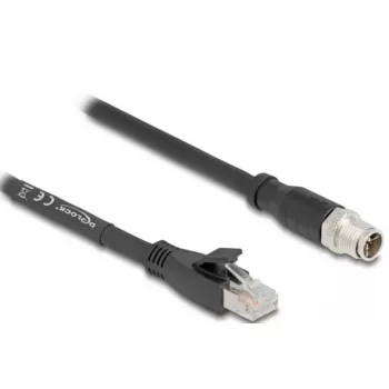 Tinklo kabelis DeLOCK 80577 M12 į RJ-45 Cat5e 1 m juodas