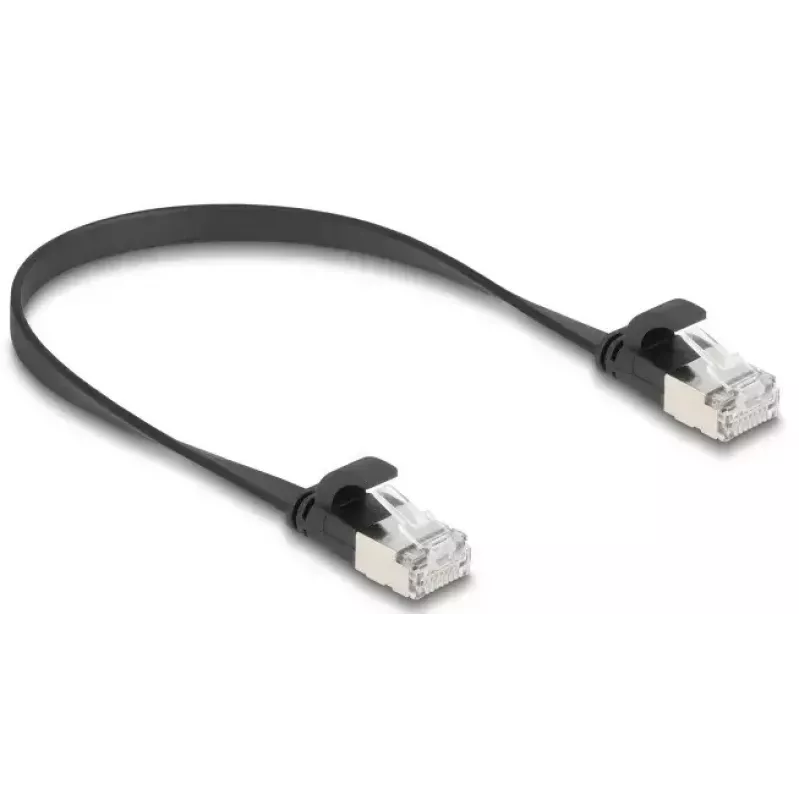 Tinklo kabelis DeLOCK 81161 RJ-45 Cat6a 0,25 m juodas