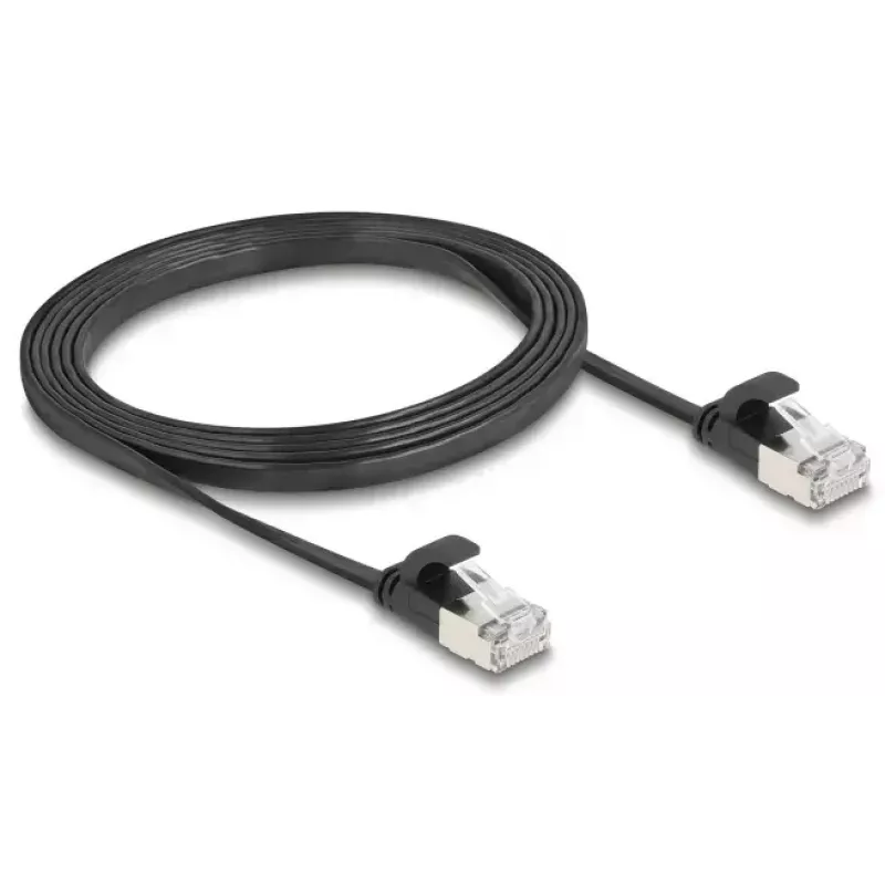 DeLOCK 81164 tinklo kabelis RJ-45 Cat6a 1,5 m juodas