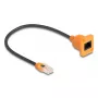 Tinklo kabelis DELOCK 90803 Cat5e U/UTP RJ-45 į RJ-45 juoda / oranžinė 0,3 m