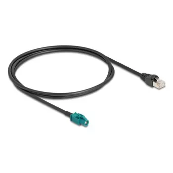 Koaksialinis kabelis DELOCK 90697 — 1 m, HSD Z į RJ-45, juodas/mėlynas