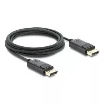 DELOCK koaksialus DisplayPort laidas 8K 60 Hz, DisplayPort–DisplayPort, 1 m, juodas, pintas apvalkalas