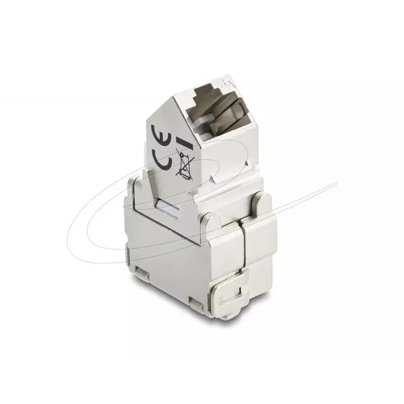 Keystone modulis DELOCK 90938 — RJ-45 Cat.6A ekranuotas plokščias keystone, baltas