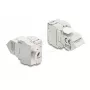 Keystone modulis DELOCK 90938 — RJ-45 Cat.6A ekranuotas plokščias keystone, baltas