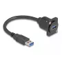 DeLOCK D tipo USB laidas, Type-A kištukas į Type-A patelę, 20 cm, 5 Gbps