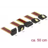 SATA kabelis DeLOCK 60149 0,5 m SATA 15-pin 4 x SATA 15-pin Juoda Oranžinė Raudona Geltona
