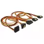 SATA kabelis DeLOCK 60149 0,5 m SATA 15-pin 4 x SATA 15-pin Juoda Oranžinė Raudona Geltona