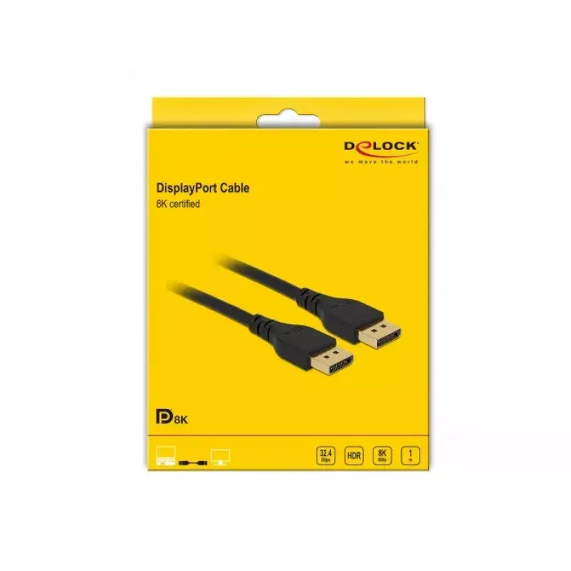 DisplayPort laidas DeLOCK 85909 8K 60 Hz 1 m
