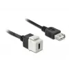 Keystone modulis DeLOCK 86391 USB C plokščias juoda balta