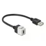 Keystone modulis DeLOCK 86391 USB C plokščias juoda balta