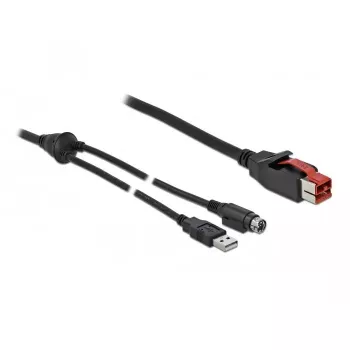 „PoweredUSB“ laidas „DeLOCK 85941“ 24 V USB Type-A Mini-DIN 2 m