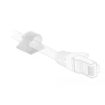 kabelis clamp DeLOCK 60178 White 10 pcs