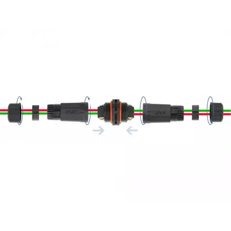Elektros laido jungtis DELOCK 86912, tiesi, 85–260 V, juoda, 25 × 114 mm, 1 vnt.