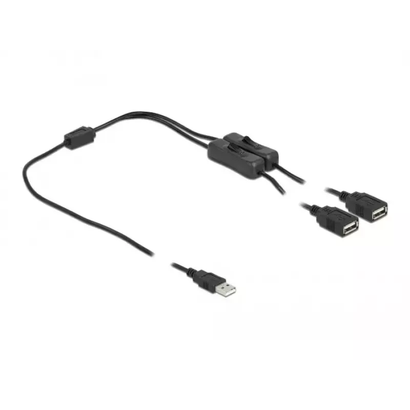 USB Type-A patinas į 2 x USB Type-A patelė su jungikliu DeLOCK 86803