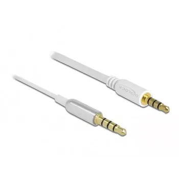 Audio kabelis DeLOCK 66073 0,5 m 3,5 mm sidabrinis baltas