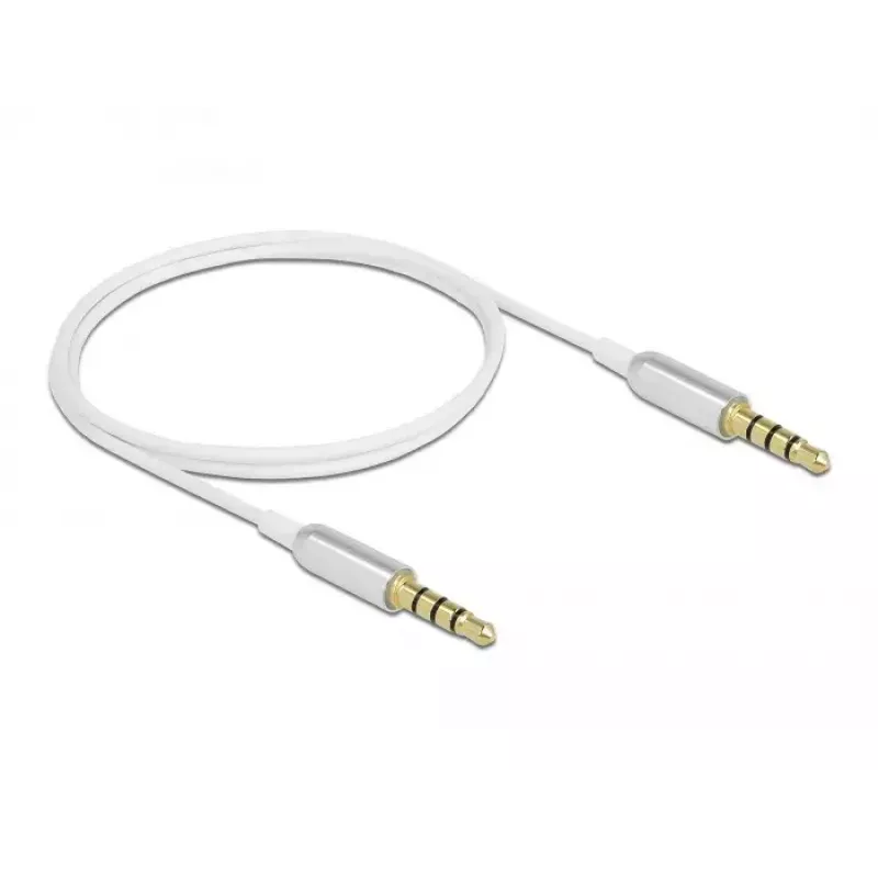 Audio kabelis DeLOCK 66073 0,5 m 3,5 mm sidabrinis baltas