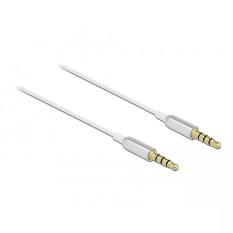 Audio kabelis DeLOCK 66073 0,5 m 3,5 mm sidabrinis baltas