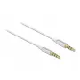 Audio kabelis DeLOCK 66073 0,5 m 3,5 mm sidabrinis baltas