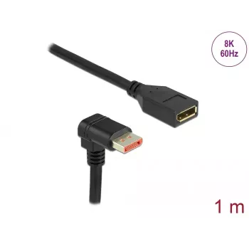DisplayPort ilginamasis kabelis DeLOCK 90° žemyn lenktas 8K 1m