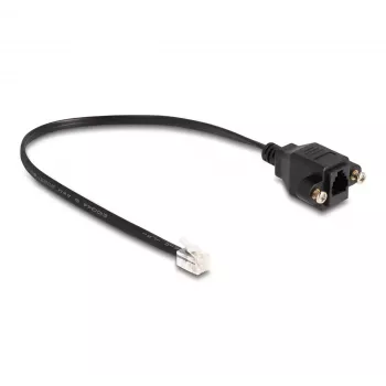 DeLOCK kabelis RJ10 kištukas į RJ10 lizdą 30 cm juodas
