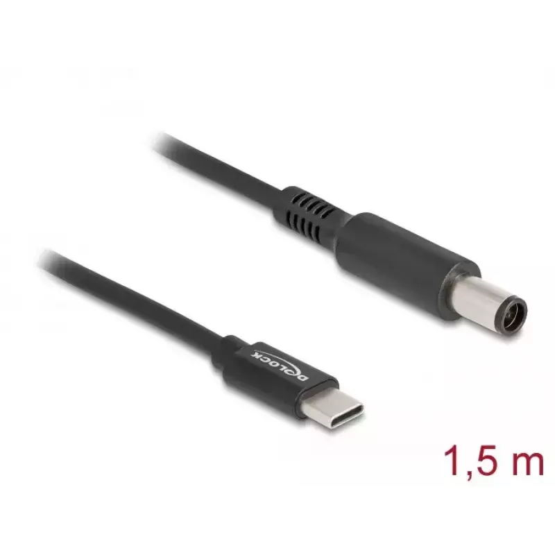 DeLOCK nešiojamojo kompiuterio įkrovimo laidas USB Type-C kištukas į Dell 7.4 x 5.0 mm kištukas 1,5 m 20 V