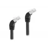 DeLOCK RJ45 tinklo kabelis Cat.6A S/FTP 45° žemyn lenktas 1 m juodas