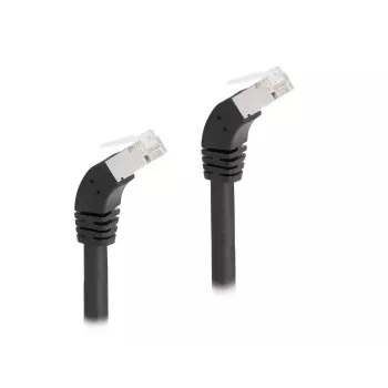 DeLOCK RJ45 tinklo kabelis Cat.6A S/FTP 45° žemyn lenktas 1 m juodas