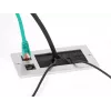 DeLOCK kabelių įvadas su šepečiu ir 2 x RJ45 Keystone moduliu Cat.6 aliuminis