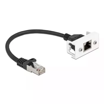 DeLOCK tinklo prailginimo kabelis Cat.6A 25cm S/FTP RJ45 juodas