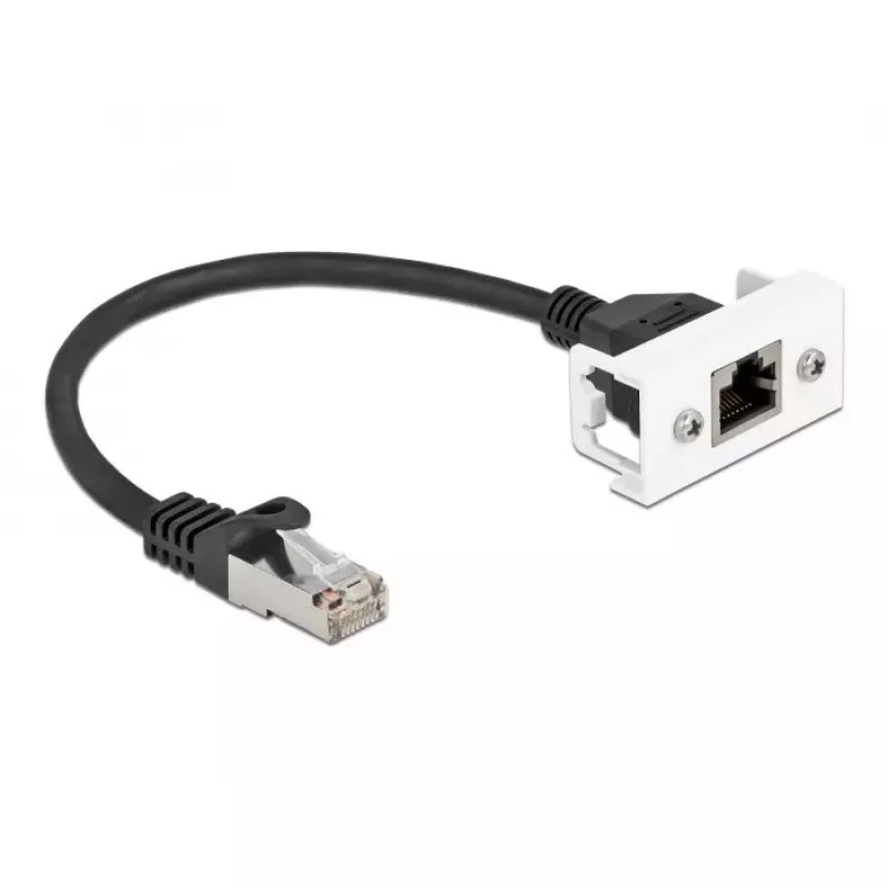 DeLOCK tinklo prailginimo kabelis Cat.6A 25cm S/FTP RJ45 juodas