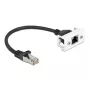 DeLOCK tinklo prailginimo kabelis Cat.6A 25cm S/FTP RJ45 juodas