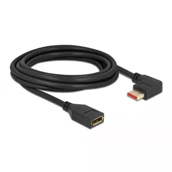 DisplayPort ilginamasis kabelis DeLOCK 87076 3m 8K 60Hz kištukas 90° į kairę kampinis į lizdą