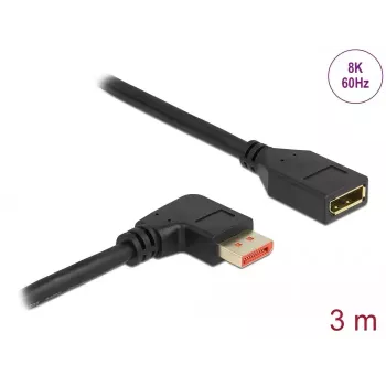 DisplayPort ilginamasis laidas DeLOCK 87079 3 m 8K 60 Hz stačiu kampu