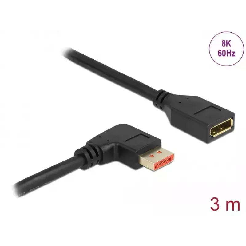 DisplayPort ilginamasis laidas DeLOCK 87079 3 m 8K 60 Hz stačiu kampu