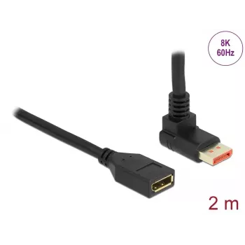 DisplayPort ilginamasis laidas DeLOCK 90° į viršų lenktas 8K 60 Hz 2 m