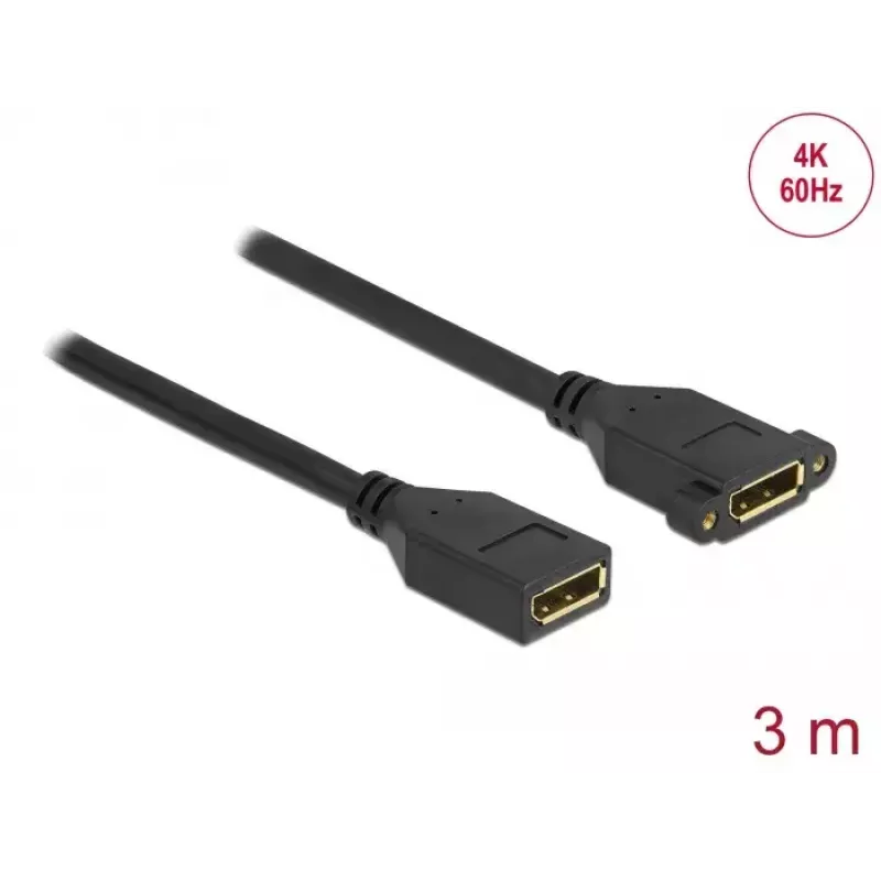 DisplayPort kabelis, lizdas-lizdas, skirtas montavimui panelėje, DeLOCK 87103, 3 m