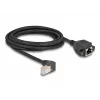 DeLOCK tinklo prailginimo kabelis S/FTP RJ45 90° kampuotas prie RJ45 Cat.6A 3 m juodas