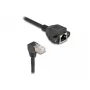 DeLOCK tinklo prailginimo kabelis S/FTP RJ45 90° kampuotas prie RJ45 Cat.6A 3 m juodas