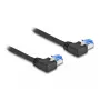 DeLOCK RJ45 tinklo kabelis Cat.6A S/FTP kairiuoju kampu 2 m juodas