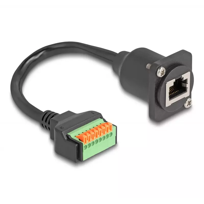 DeLOCK 88153 jungčių adapteris RJ45 8 kontaktų gnybtų blokas Juodas